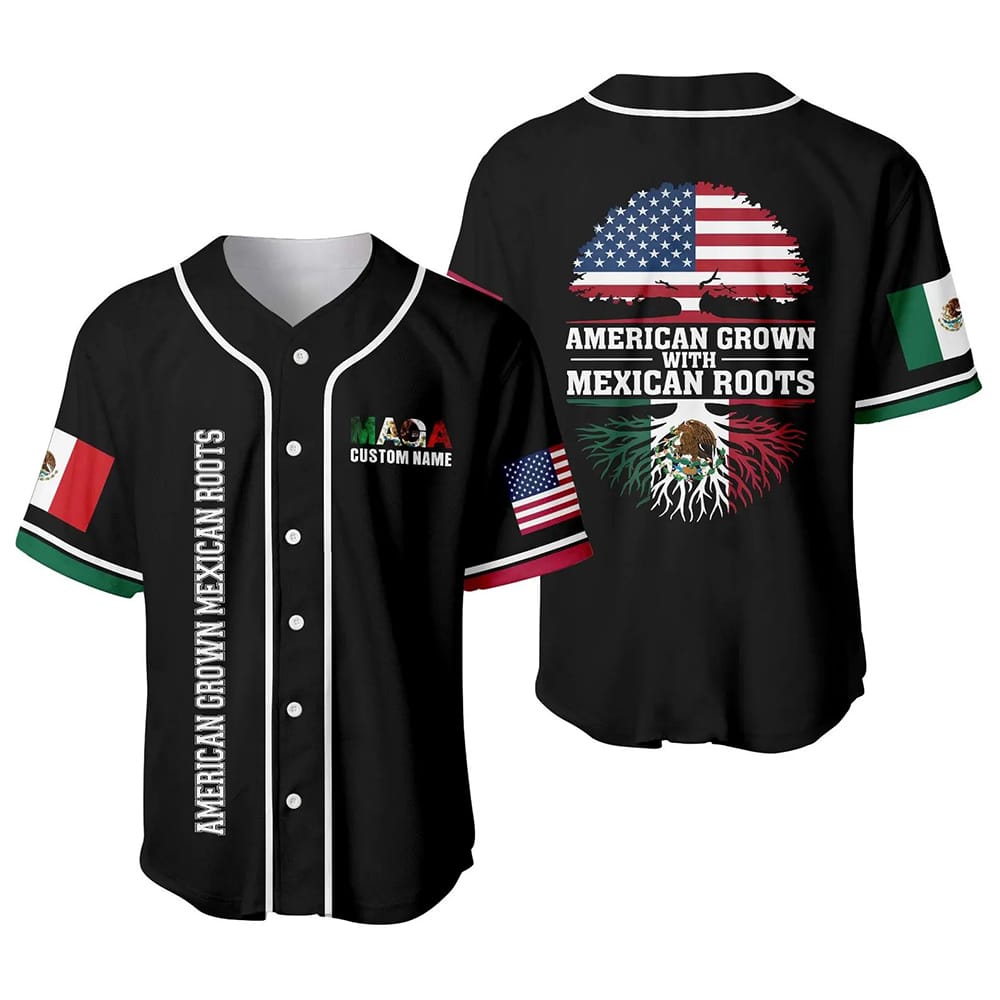 Personalized American Grown With Mexican Roots Jersey Shirt Personalized American Grown With Mexican Roots Jersey Shirt