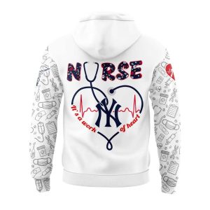 Yankees Nurses Appreciation Heartbeat EMS 2025 Hoodie2