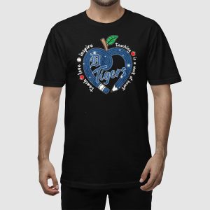 Tigers Teach Love Inspire Teaching Is A Work Of Heart Shirt 4