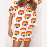 Rainbow Cats Print Pajama Set