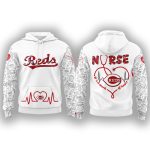 Reds Nurses Appreciation Heartbeat EMS 2025 Hoodie