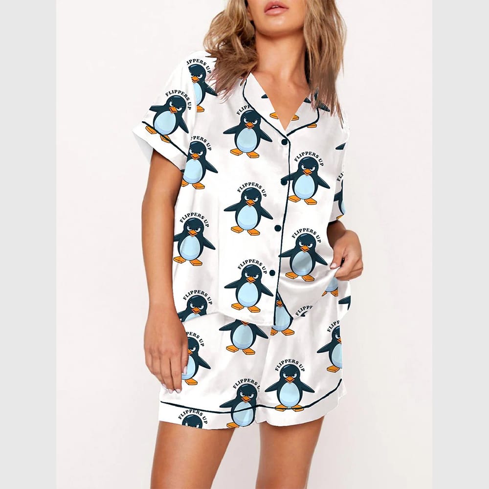 Resist Penguin Activism Flippers Up Pajama Set Resist Penguin Activism Flippers Up Pajama Set