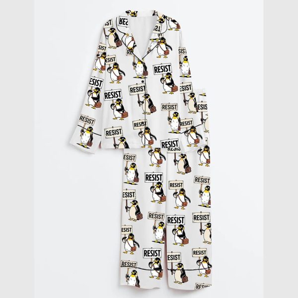 Resist Penguin Activism Hands Off Pajama Set