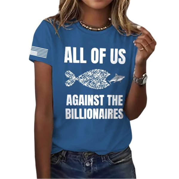 Retro All Of Us Against The Billionaires Print T-Shirt