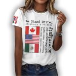 Retro We Stand United Neighbors And Friends Canada The USA And Mexico Constitutional Democracies Shirt