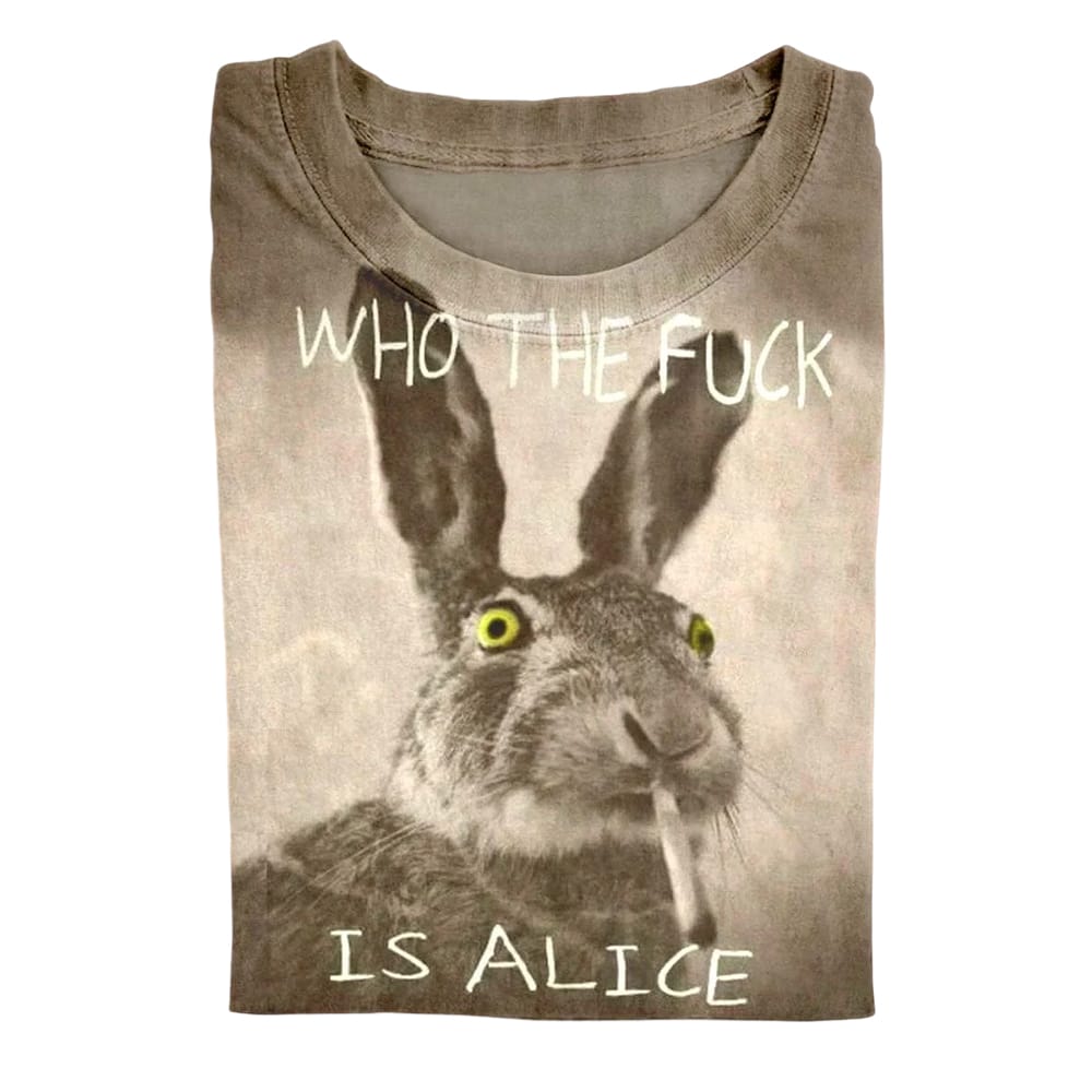 Smoking Bunny Who The Fuck Is Alice Shirt Smoking Bunny Who The Fuck Is Alice Shirt