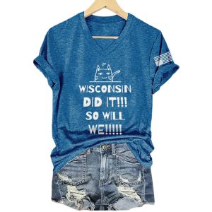 Retro Cat Wisconsin Did It So Will We Shirt4