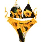 Sunflower Halter Bikini Set For Women