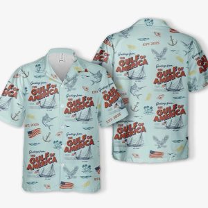 Greetings From The Gulf Of America Est 2025 Hawaiian Shirt