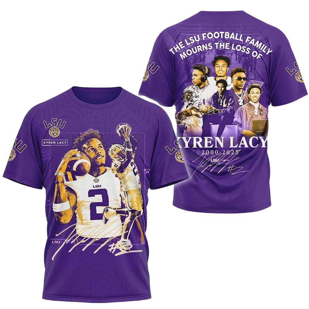 The LSU Football Family Mourns The Loss Of Kyren Lacy 2000 2025 Shirt The LSU Football Family Mourns The Loss Of Kyren Lacy 2000-2025 Shirt