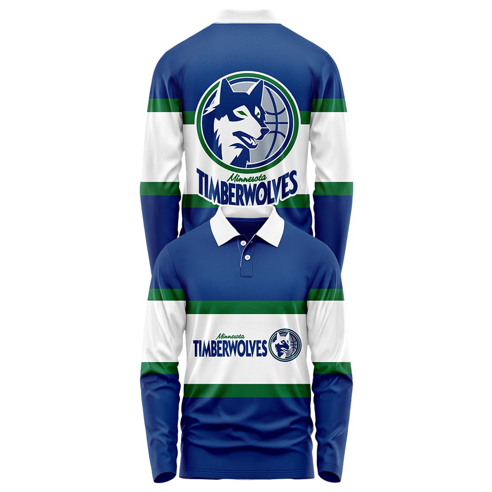 Timberwolves Retro Long Sleeve Polo Timberwolves Retro Long Sleeve Polo