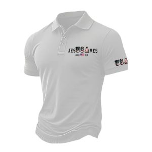 USA Jesus Saves John 3 16 Polo Shirt4