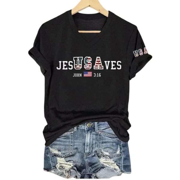 USA Jesus Saves John 3 16 Shirt