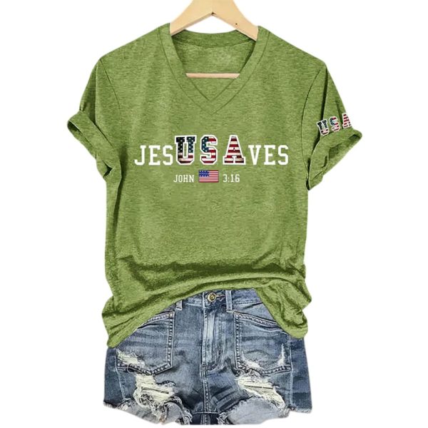 USA Jesus Saves John 3 16 Shirt