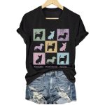 Women's Frenchie Dachshund Terrier Printed T-Shirt