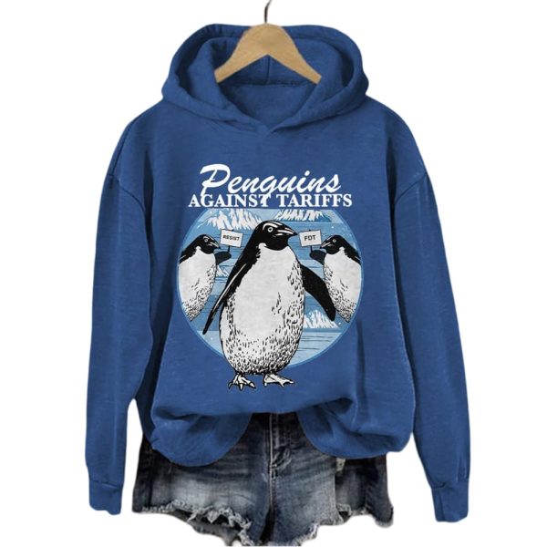 Women’s Penguins Against Tariffs Print Sweatshirt