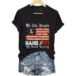 Women's We The People Hands Off My Social Security Print T-Shirt