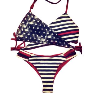 American Flag Triangle Two-Piece Bikini Set
