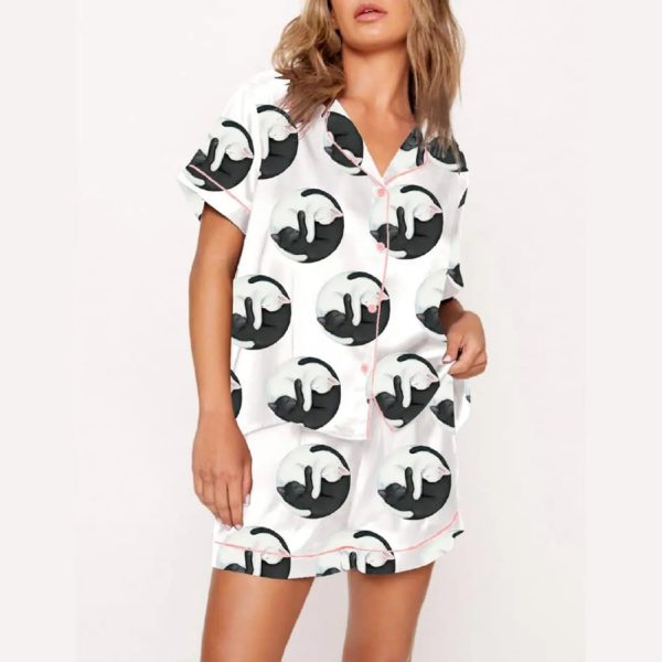 YinYang Cute Cats Print Pajama Set