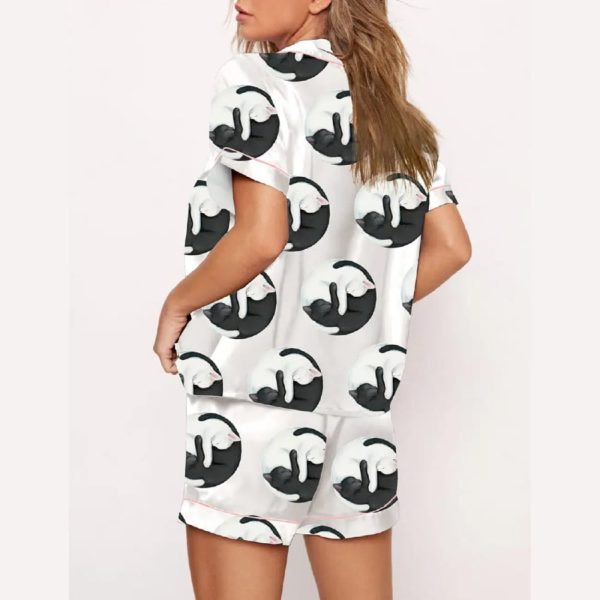 YinYang Cute Cats Print Pajama Set