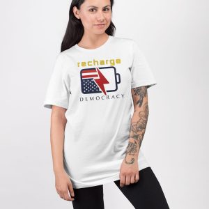 Recharge Democracy Upside Down Flag Battery Shirt 3