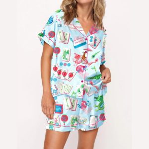 Chinoiserie Mahjong Satin Pajama Set4