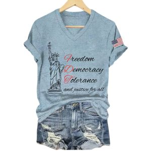 Freedom Democracy Tolerance And Justice For All America Shirt5