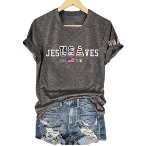 USA Jesus Saves John 3 16 Shirt6