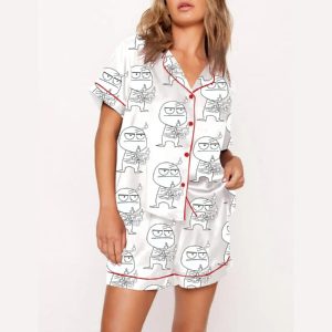 Many Third Finger Print Pajama Set1