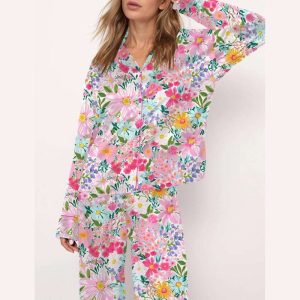 Floral Silky Satin Pajama Set2