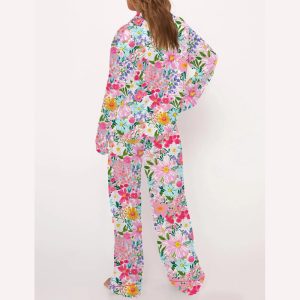 Floral Silky Satin Pajama Set1