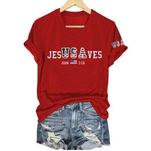 USA Jesus Saves John 3 16 Shirt2