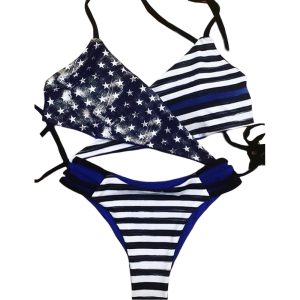 American Flag Triangle Two Piece Bikini Set1