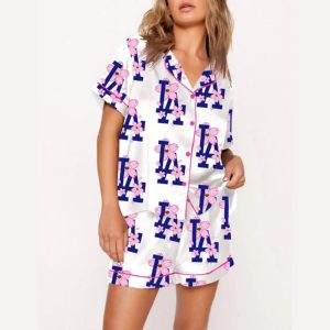 Vintage Dodgers Sakura Bloom Print Pajama Set1