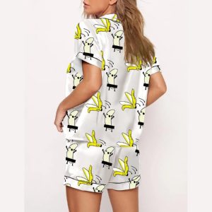 Banana Takes Off Clothes Print Pajama Set2