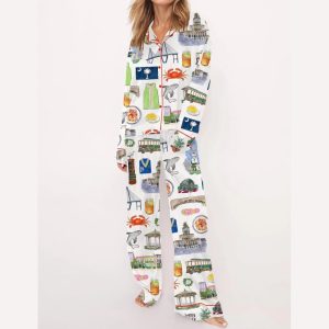 Charleston Travel Silky Satin Pajama Set2