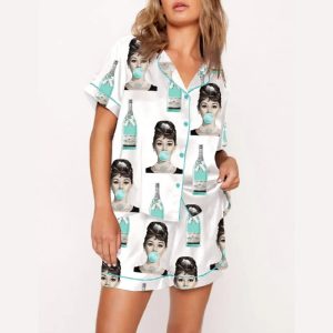 Audrey Hepburn Tiffanys Champagne Pajama Set1