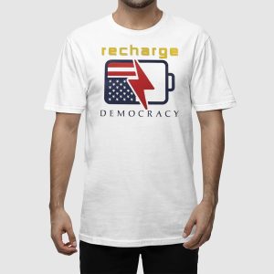 Recharge Democracy Upside Down Flag Battery Shirt 2
