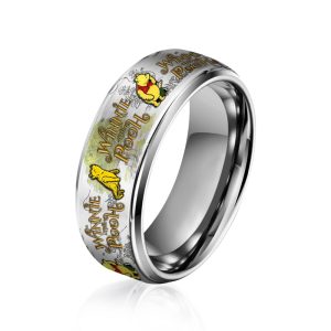Winnie The Pooh Silver Tungsten Rings1