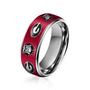 Bulldogs Silver Tungsten Rings1