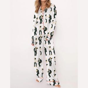 Pulp Fiction Dance Silky Satin Pajama Set1