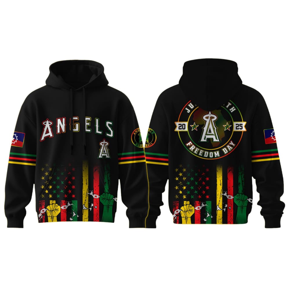 2025 Angels Juneteenth Freedom Day Hoodie 2025 Angels Juneteenth Freedom Day Hoodie
