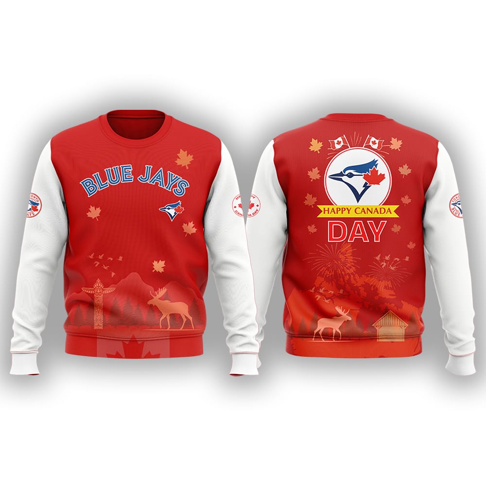 2025 Blue Jays Happy Canada Day Sweatshirt 2025 Blue Jays Happy Canada Day Sweatshirt