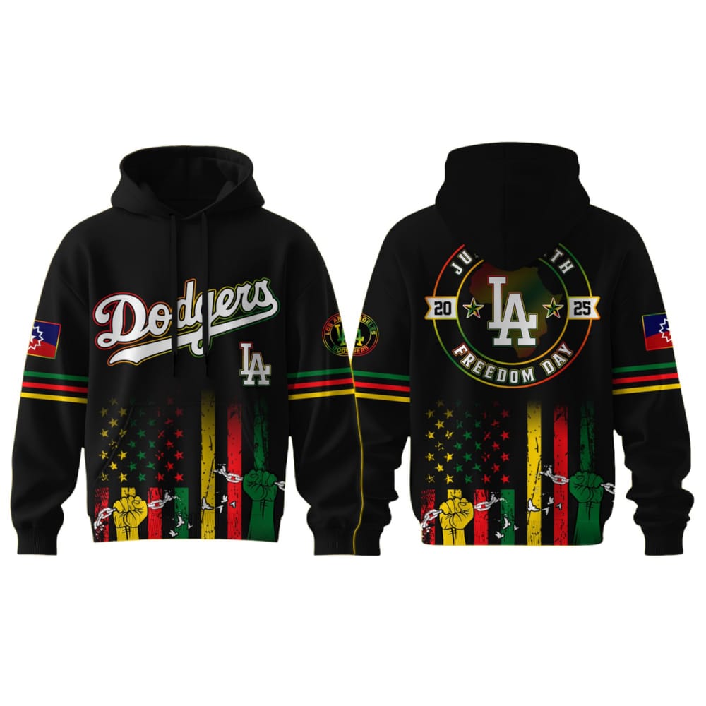 2025 Dodgers Juneteenth Freedom Day Hoodie 2025 Dodgers Juneteenth Freedom Day Hoodie