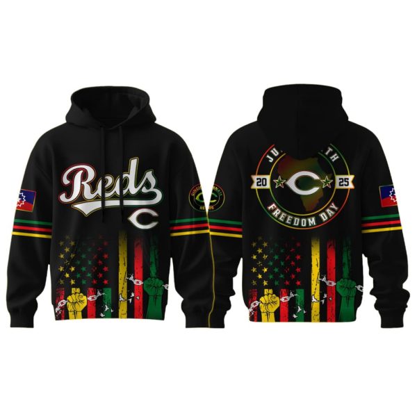 2025 Reds Juneteenth Freedom Day Hoodie