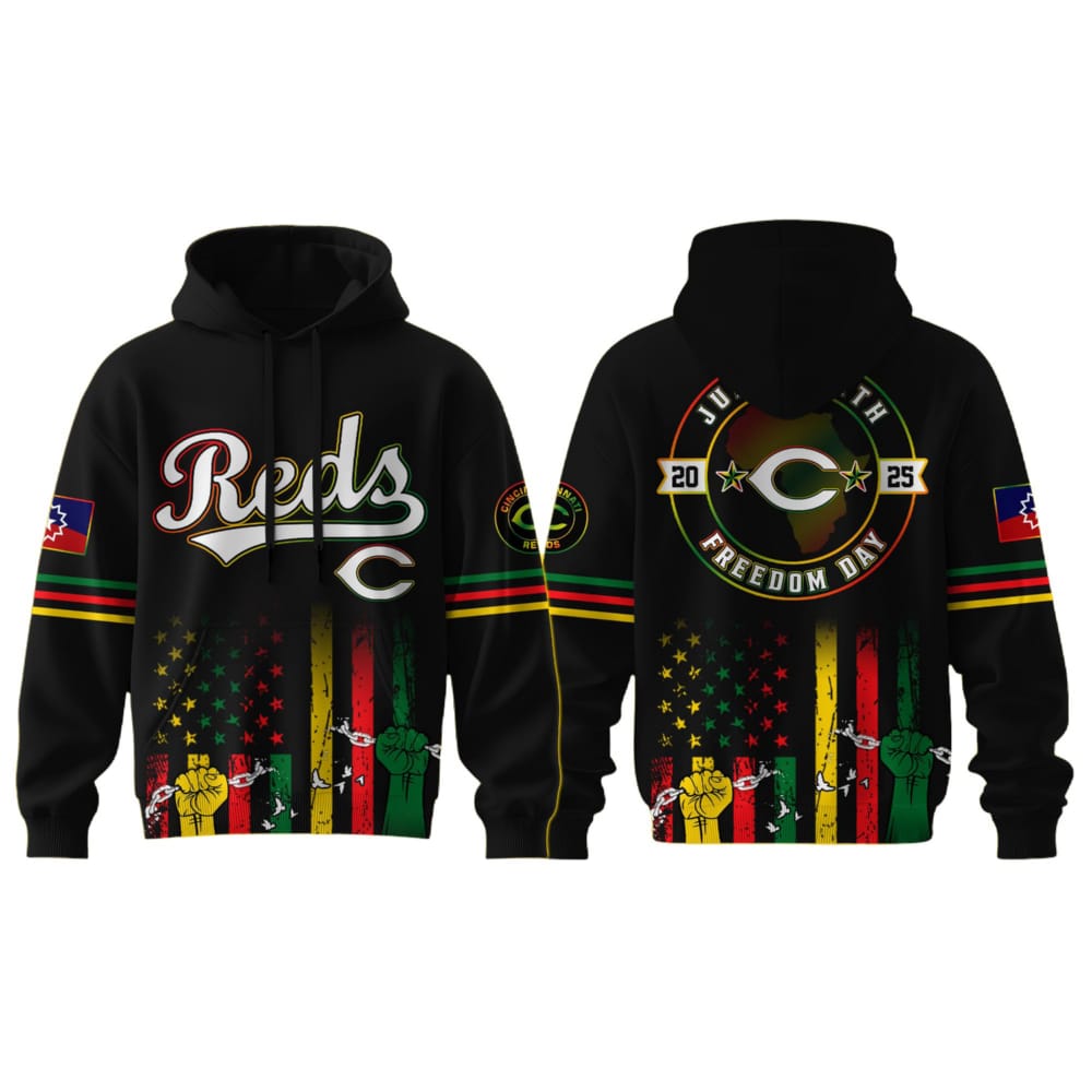 2025 Reds Juneteenth Freedom Day Hoodie 2025 Reds Juneteenth Freedom Day Hoodie