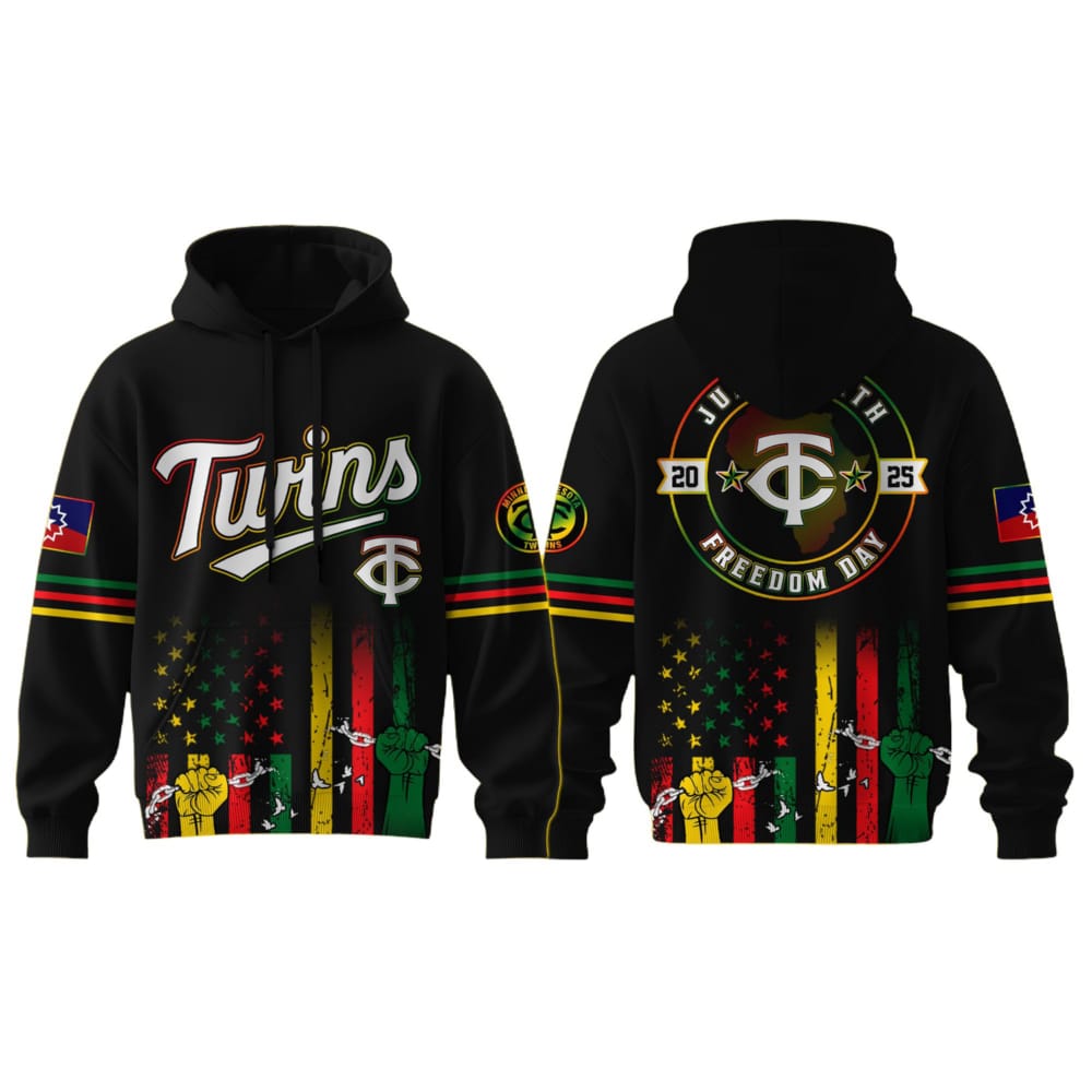 2025 Twins Juneteenth Freedom Day Hoodie 2025 Twins Juneteenth Freedom Day Hoodie