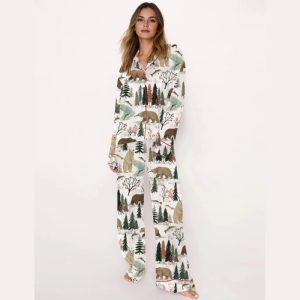 Fishing Bear Woodland Pajama Set1