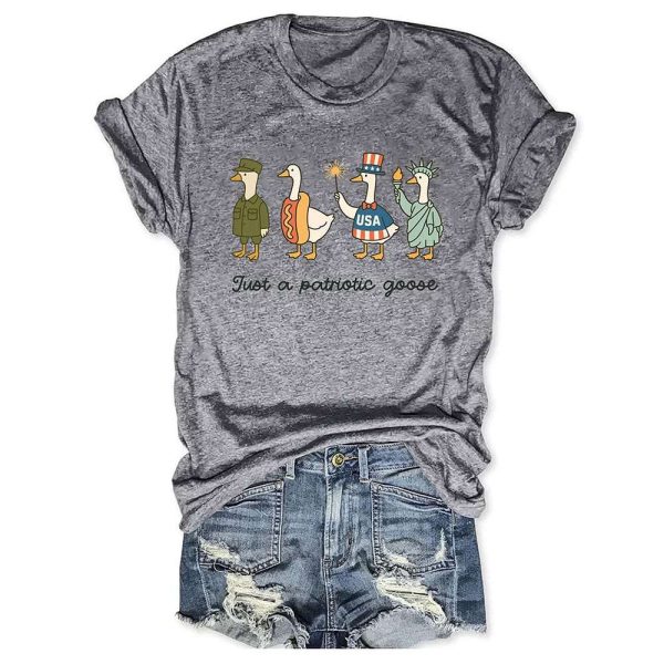 4th Of July Just A Patriotic Goose Shirt