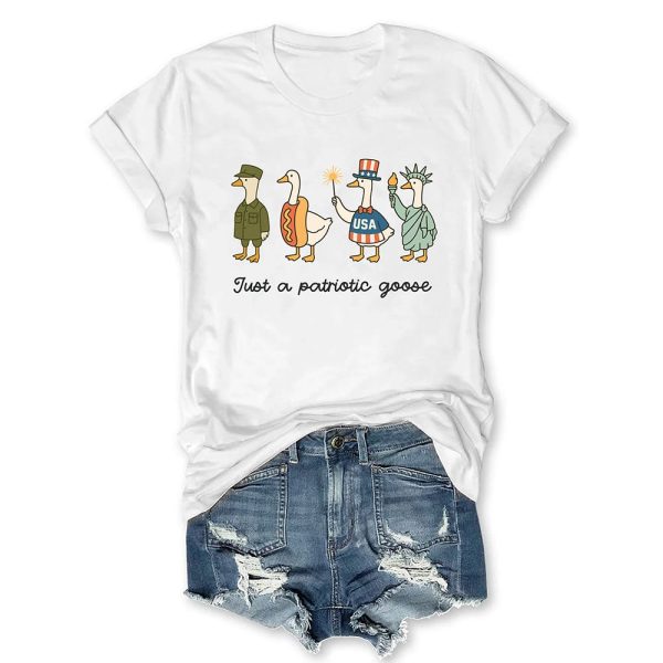 4th Of July Just A Patriotic Goose Shirt